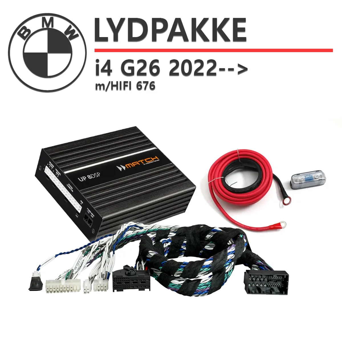 Lydpakke for BMW i4 G26 2022--> m/ HIFI 676. Plug and play